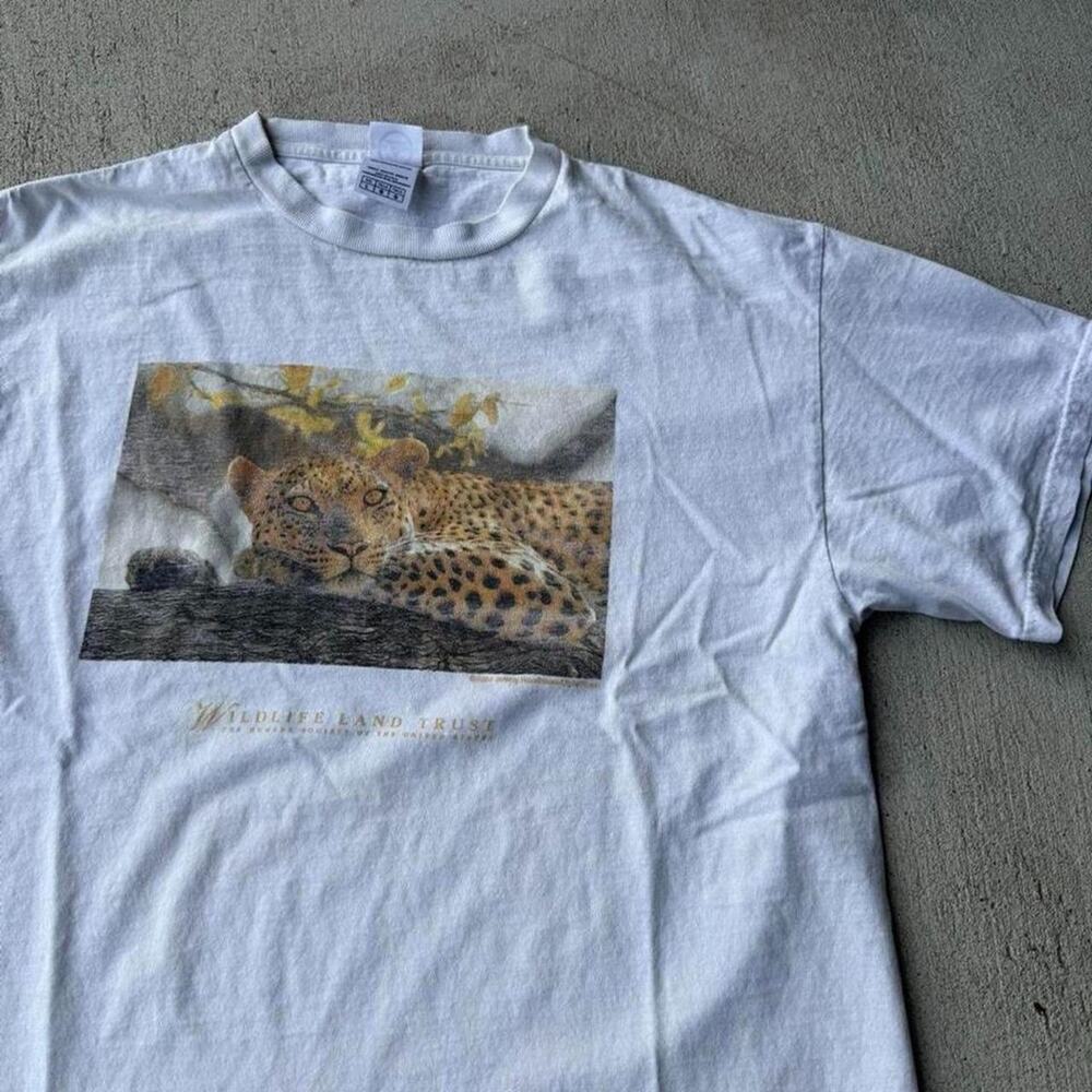 Vintage leopard animal nature t shirt 00s large